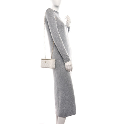Chanel Caviar Quilted Small Vanity Case With Chain White 2 of 10