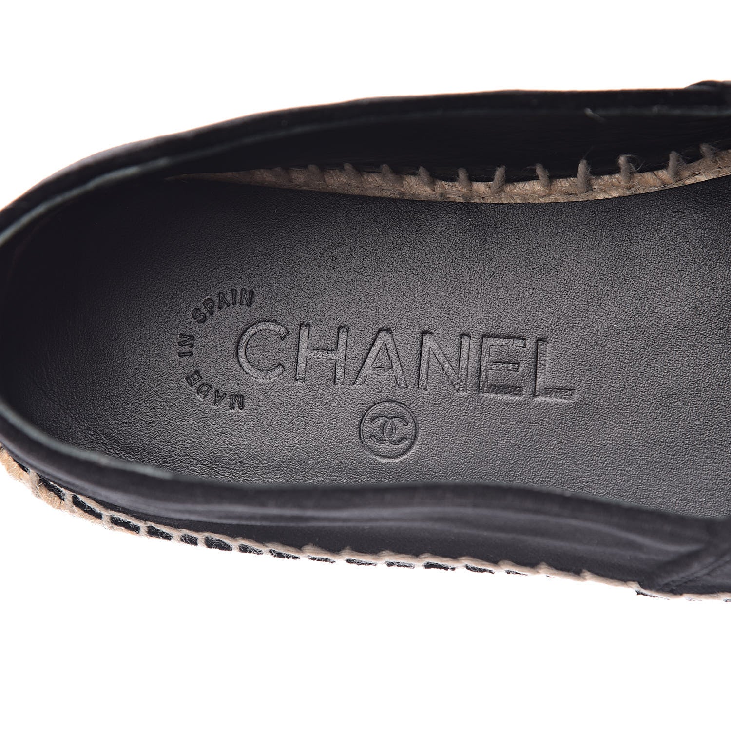 Chanel Velvet Logo Espadrilles 38 Black 6 of 10