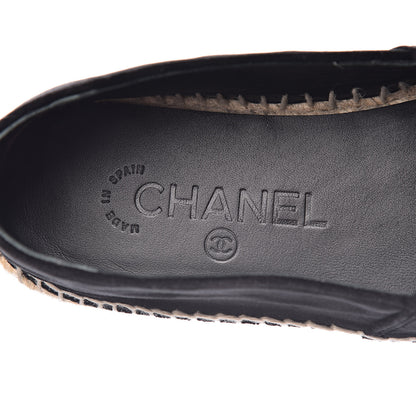 Chanel Velvet Logo Espadrilles 38 Black 6 of 10