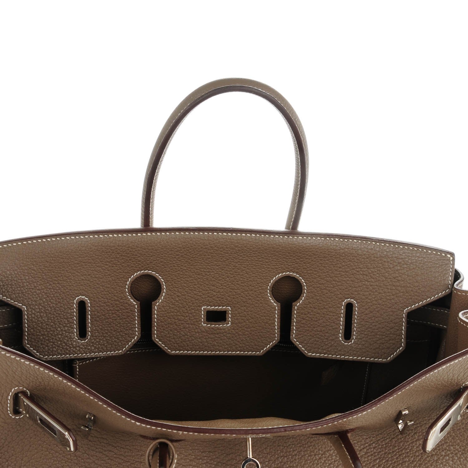Hermes Taurillon Clemence Birkin 35 Etoupe 10 of 20