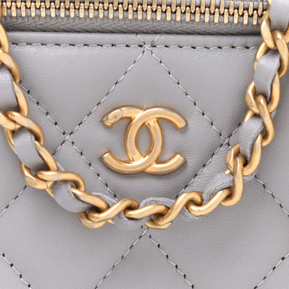 Chanel Lambskin Quilted Small Pearl Crush Vanity Case With Chain Grey 8 of 12