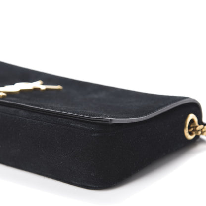 Saint Laurent Suede Monogram Tassel Kate 99 Baguette Bag Black 7 of 11