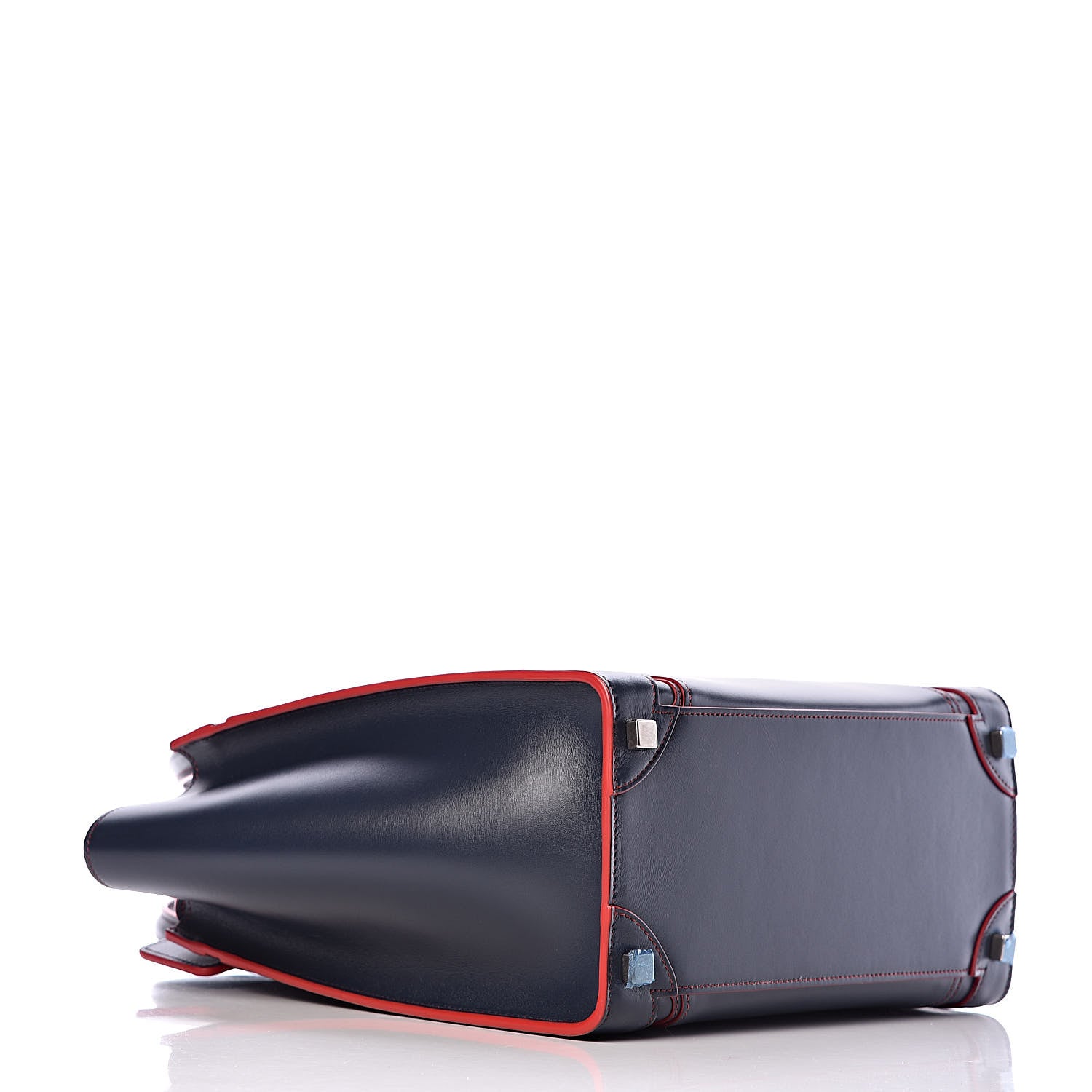 Celine Satin Debossed Calfskin Micro Luggage Navy Blue 4 of 10