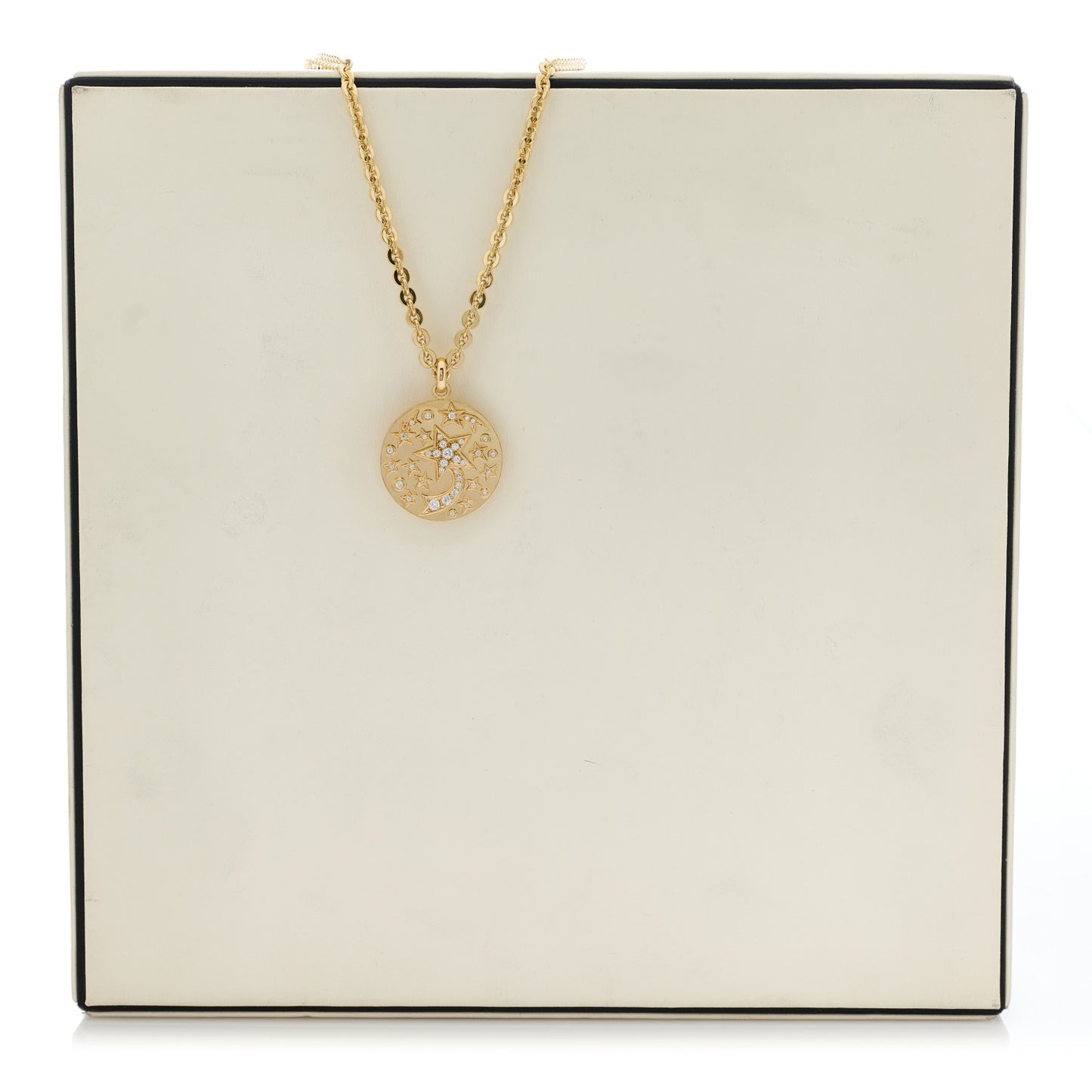 18K Yellow Gold Diamond Comete Medallion Pendant Necklace