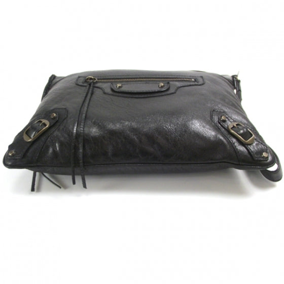 Agneau Flat Handle Clutch Black