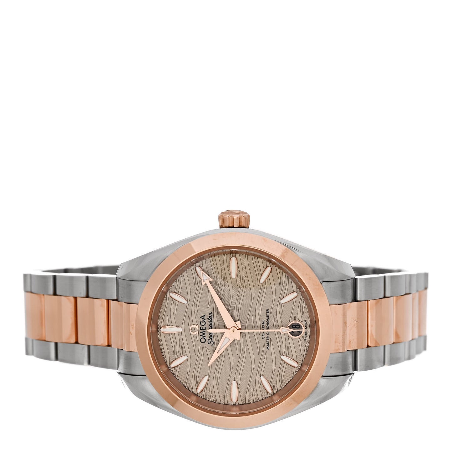 Stainless Steel 18K Red Gold 34mm Seamaster Aqua Terra 150M Chronometer Automatic Watch Silver 220.20.34.20.06.001