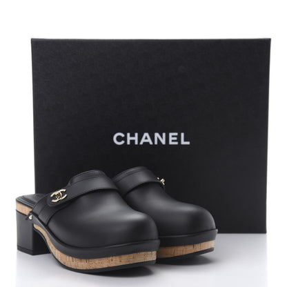 Chanel Calfskin CC Turn Lock Clogs 36 Black 9 of 9