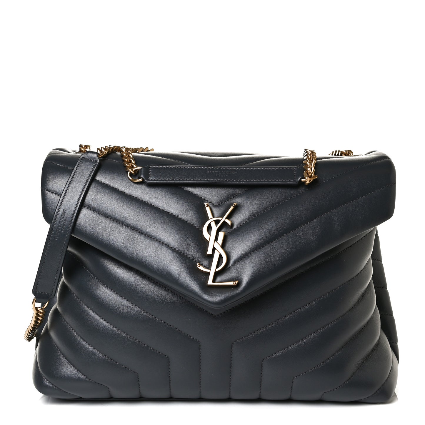 Calfskin Y Quilted Monogram Medium Loulou Chain Satchel Storm