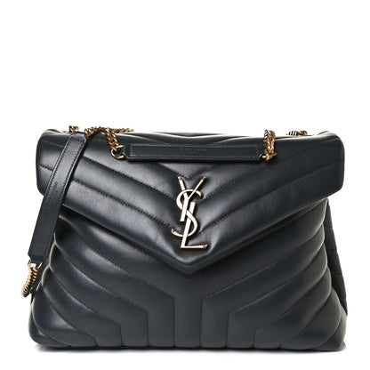 Saint Laurent Calfskin Y Quilted Monogram Medium Loulou Chain Satchel Storm 1 of 10