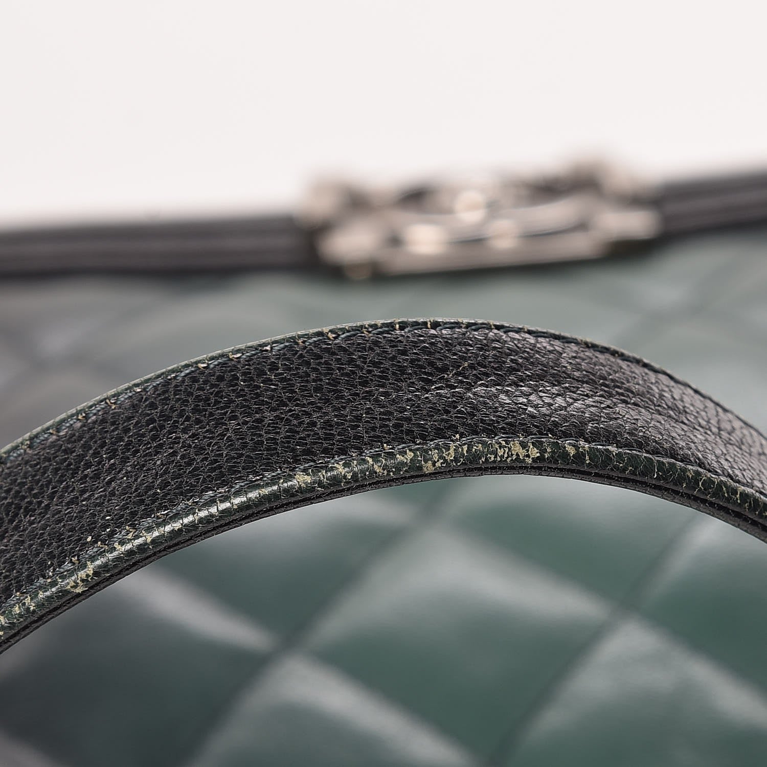 Chanel Goatskin Ombre Faded Quilted New Medium Boy Flap Dark Green 14 of 15