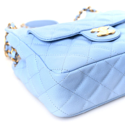 Chanel Caviar Quilted Small Wavy CC Hobo Light Blue 7 of 8