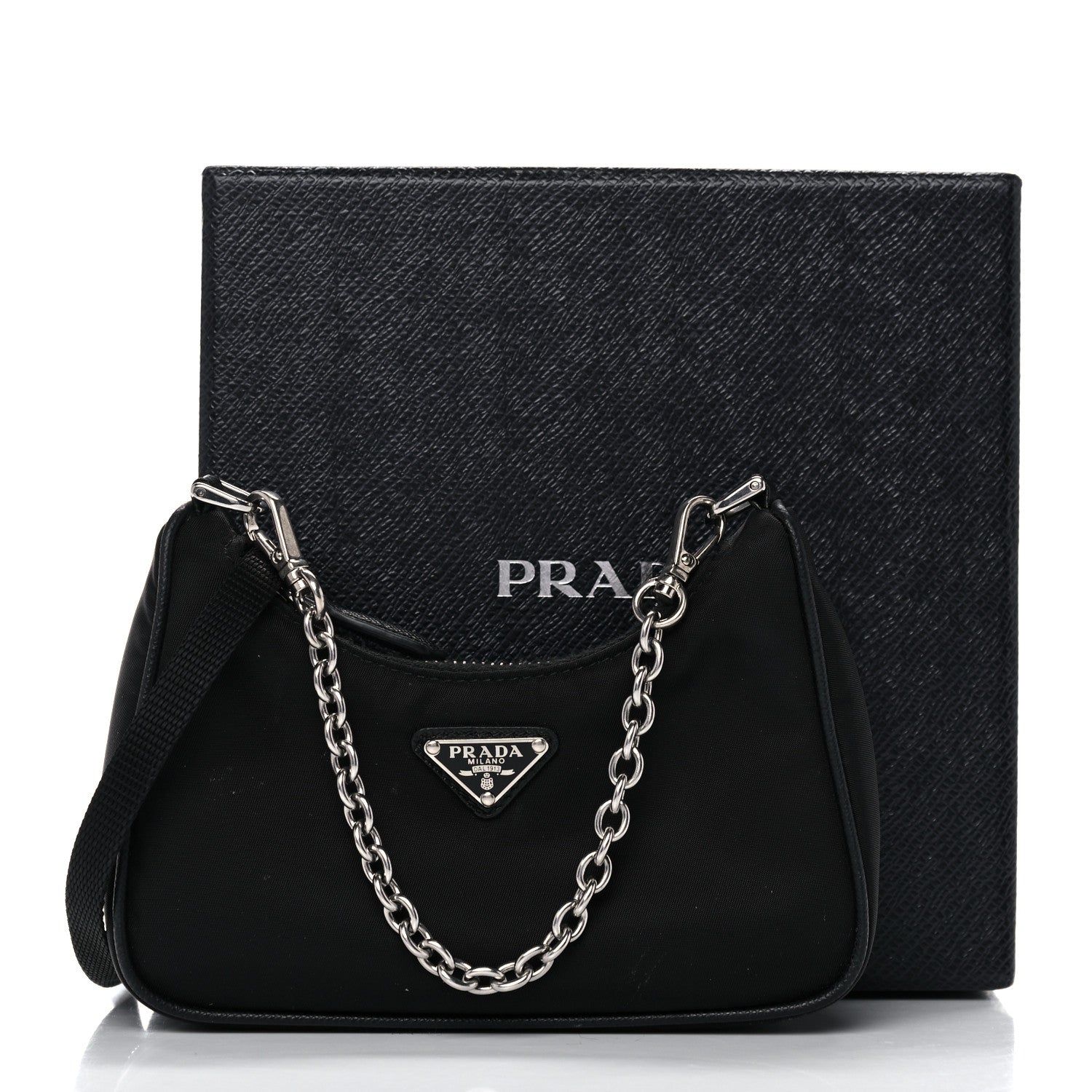 Prada Tessuto Nylon Mini Re-Edition 2000 Shoulder Bag Black 13 of 13