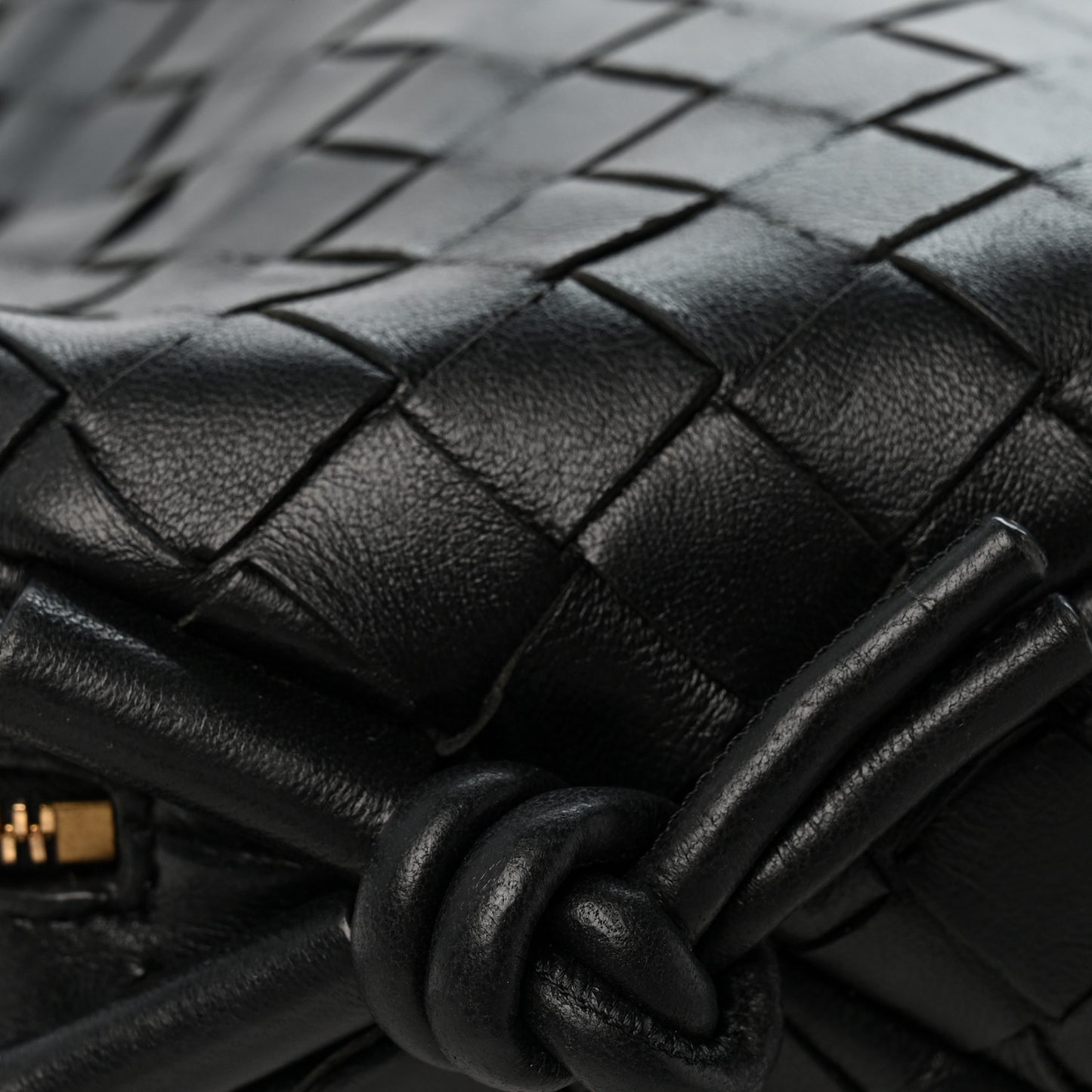 Nappa Intrecciato Mini Loop Camera Bag Black