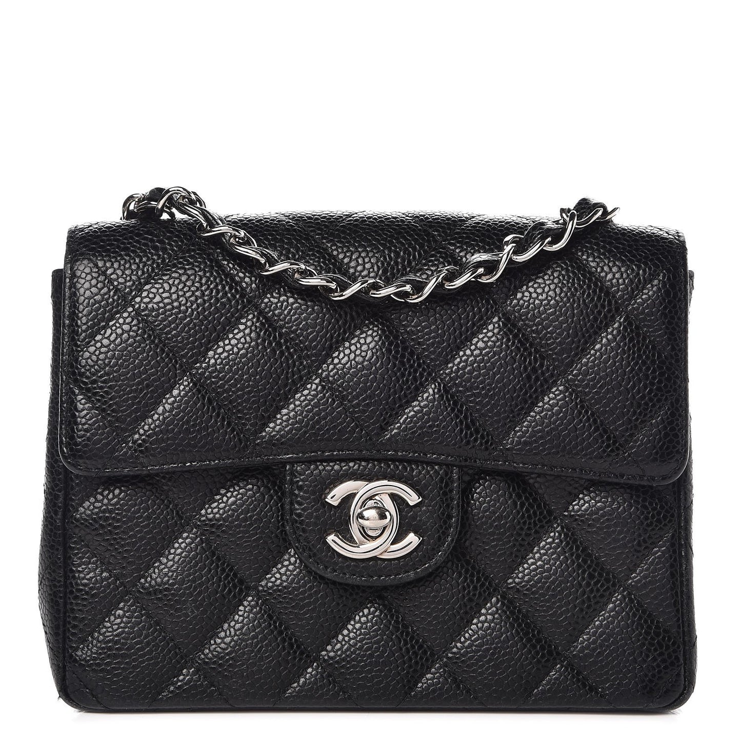 Caviar Quilted Mini Square Flap Black