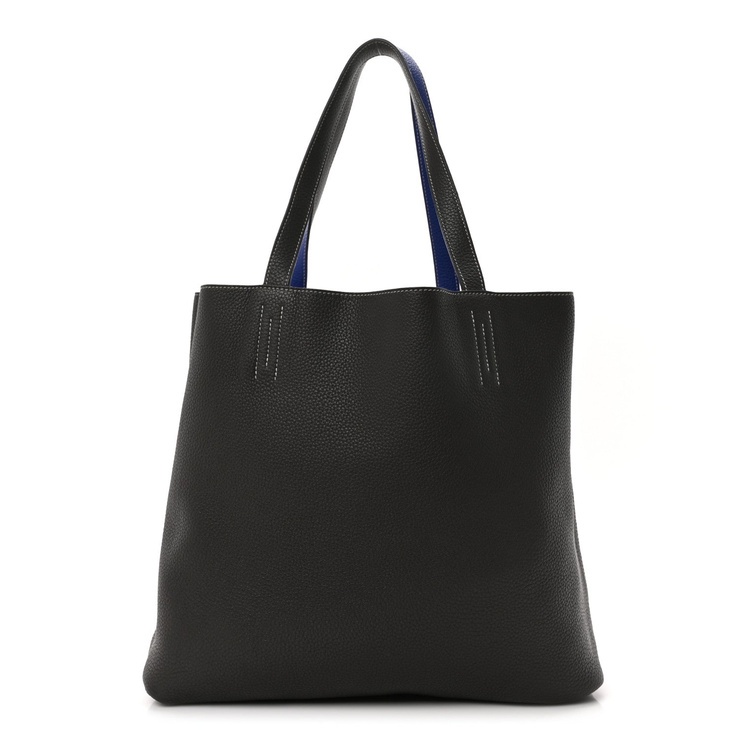 Hermes Taurillon Clemence Double Sens 36 Reversible Tote Graphite Bleu Electrique 3 of 15