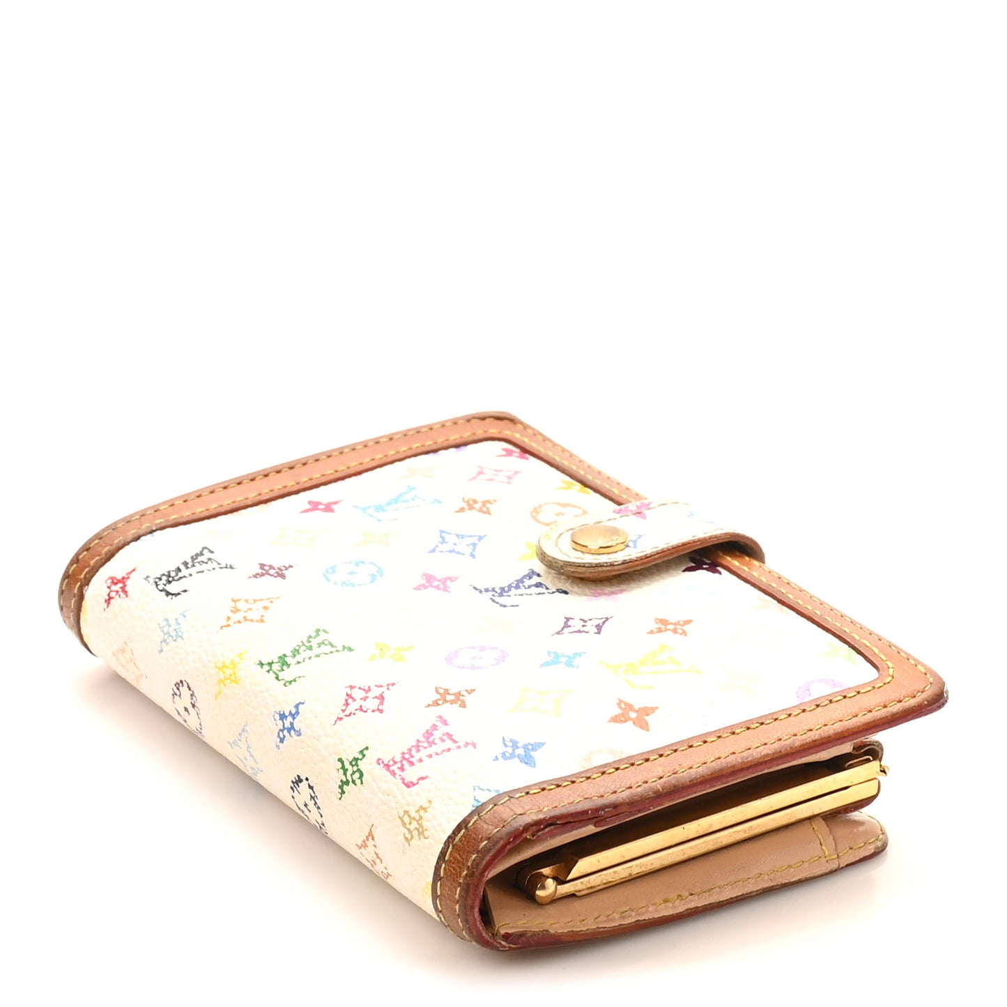 Monogram Multicolor French Purse Wallet White