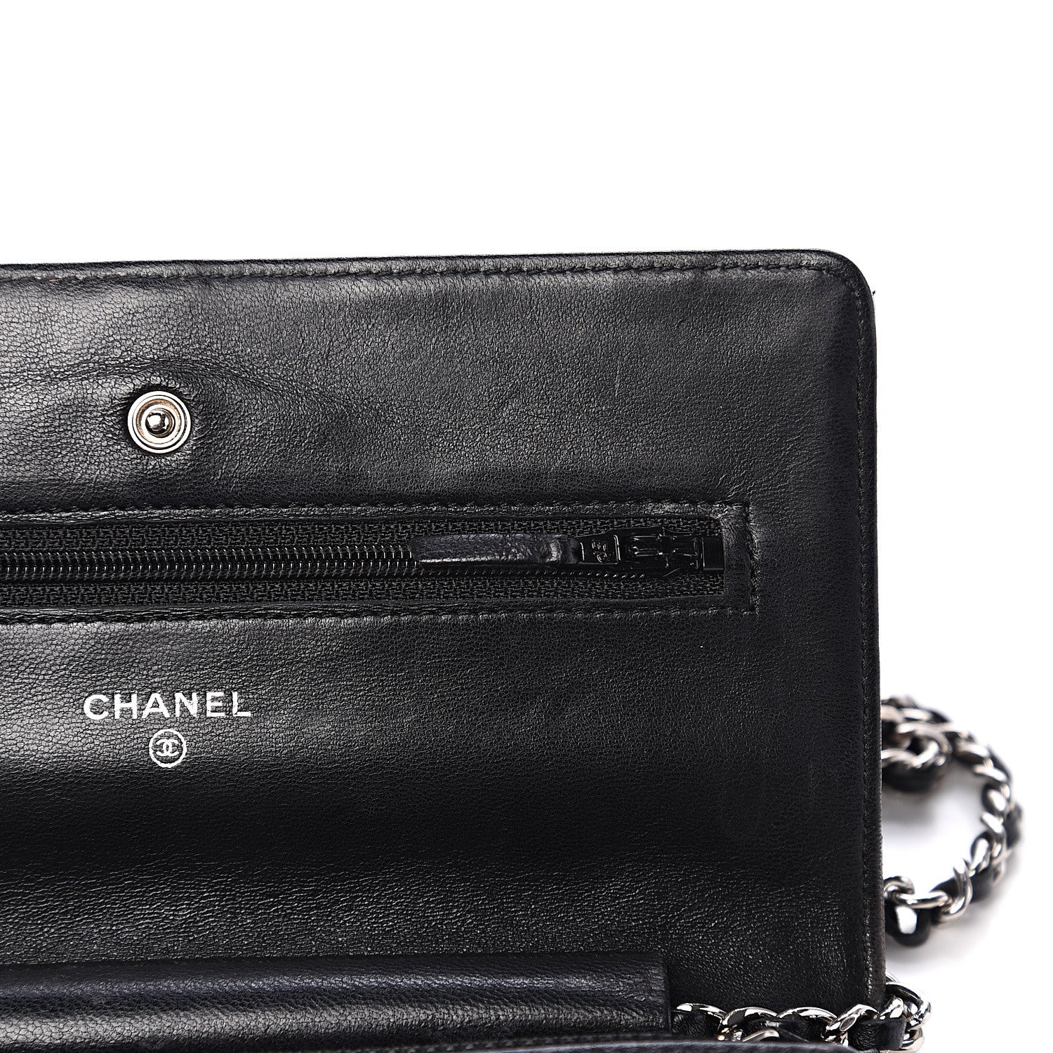 Chanel Lambskin Quilted Wallet On Chain WOC Black 9 of 17