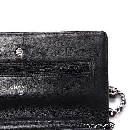 Chanel Lambskin Quilted Wallet On Chain WOC Black 9 of 17