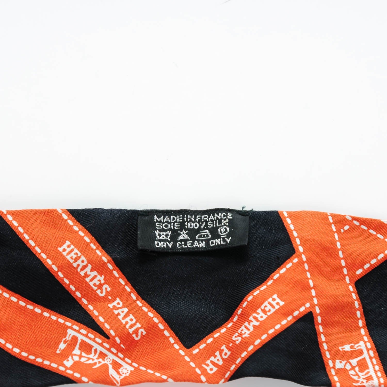 Hermes Silk Bolduc Twilly Black Orange 3 of 4