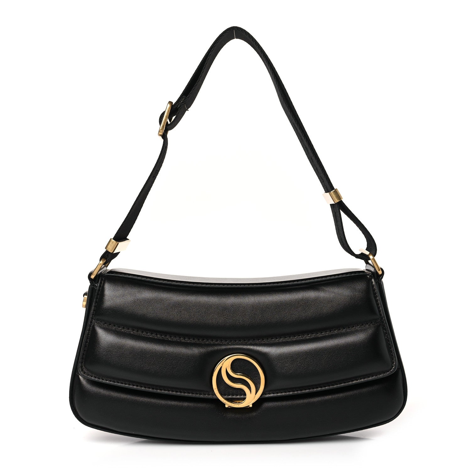 Stella McCartney Eco Alter Nappa Padded S Wave Shoulder Bag Black 1 of 9