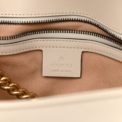 Gucci Calfskin Matelasse Small GG Marmont Shoulder Bag White 6 of 9