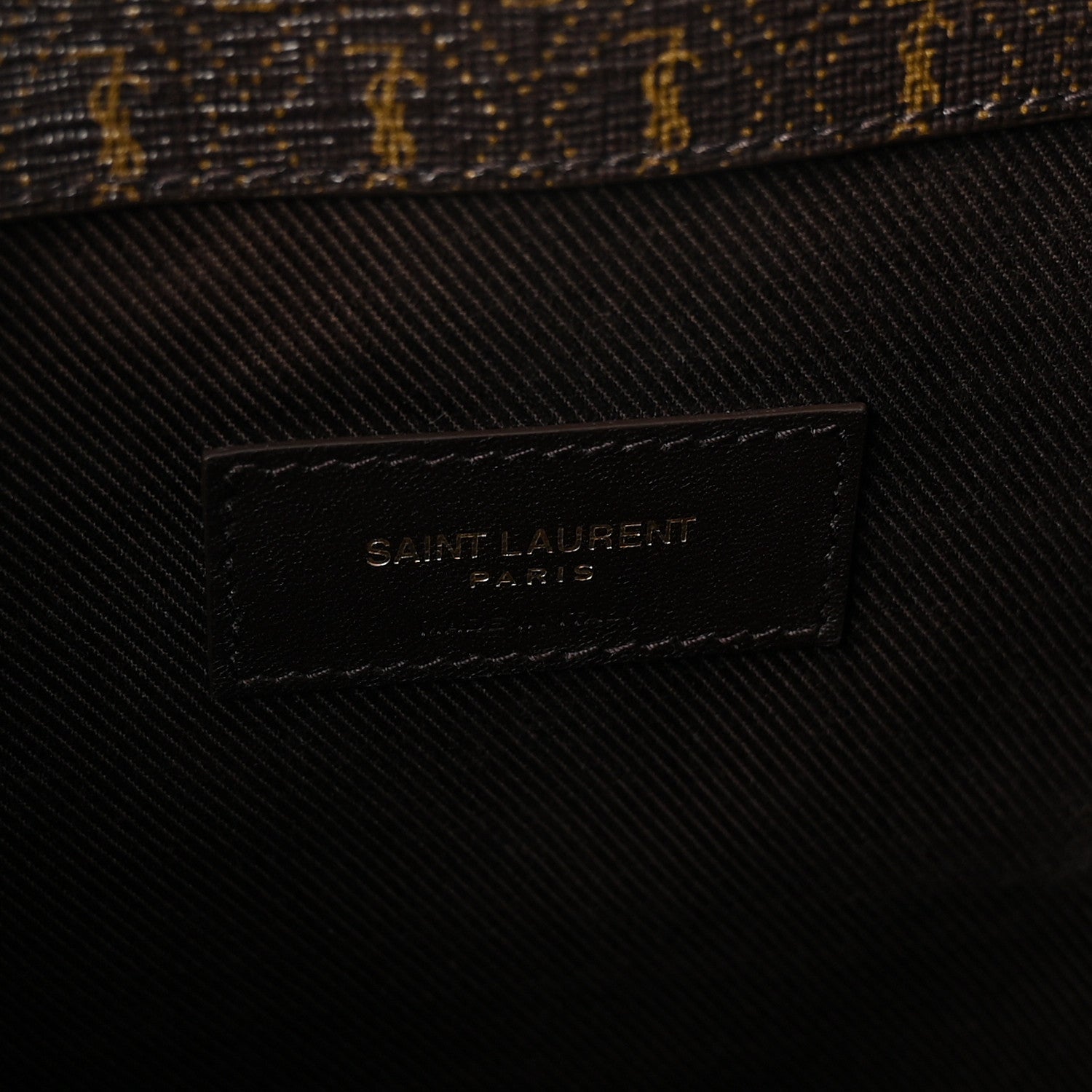 Saint Laurent Canvas Smooth Calfskin Le Monogramme Striped Bucket Bag Brown 7 of 11