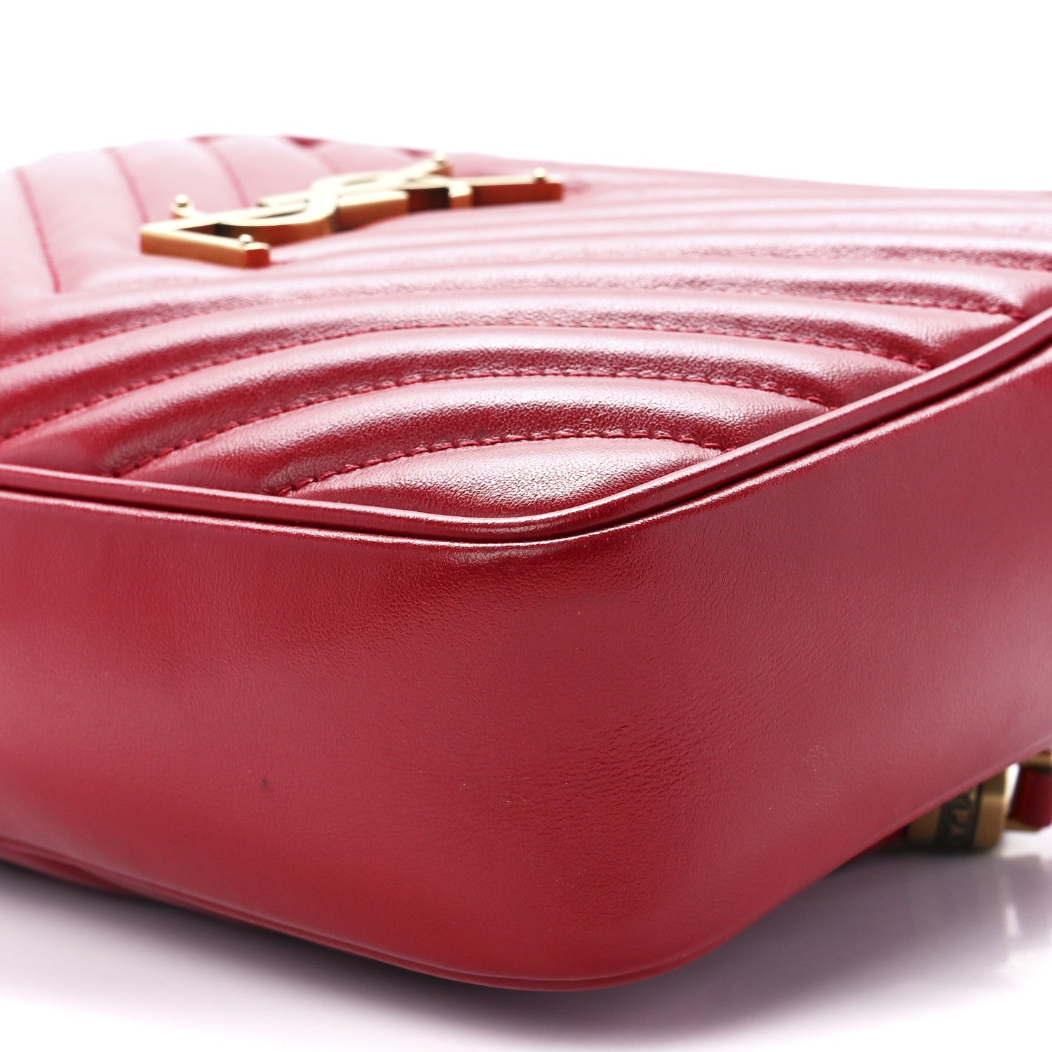 Saint Laurent Calfskin Matelasse Monogram Lou Camera Bag Rouge Eros 10 of 12