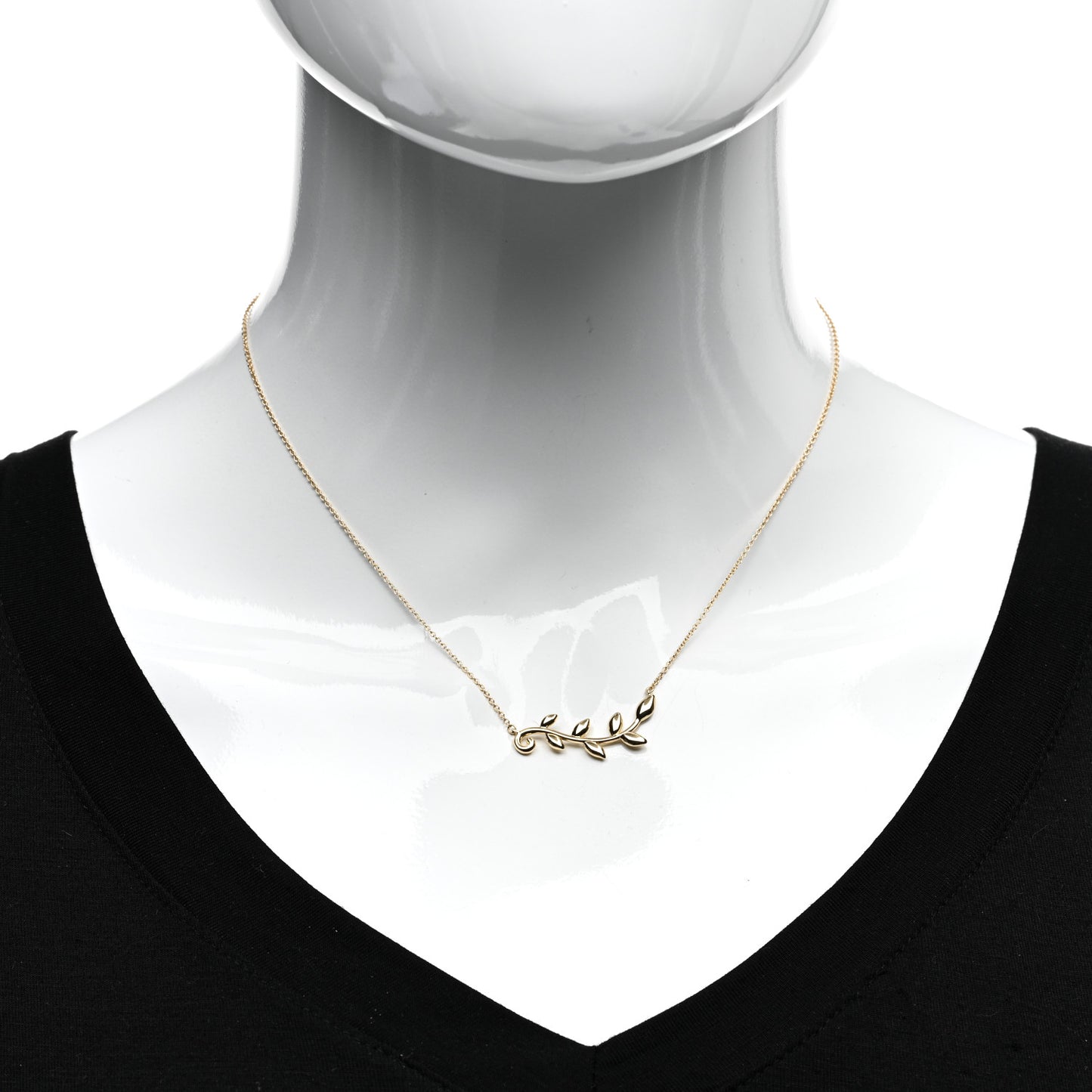 18K Yellow Gold Paloma Picasso Olive Leaf Vine Pendant Necklace