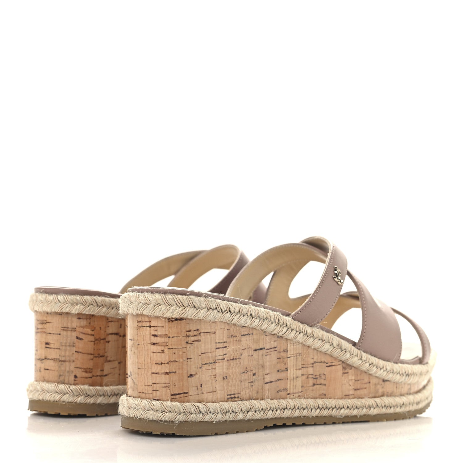 Jimmy Choo Nappa Rayah 60 Wedge Sandals 37 Ballet Pink 5 of 9