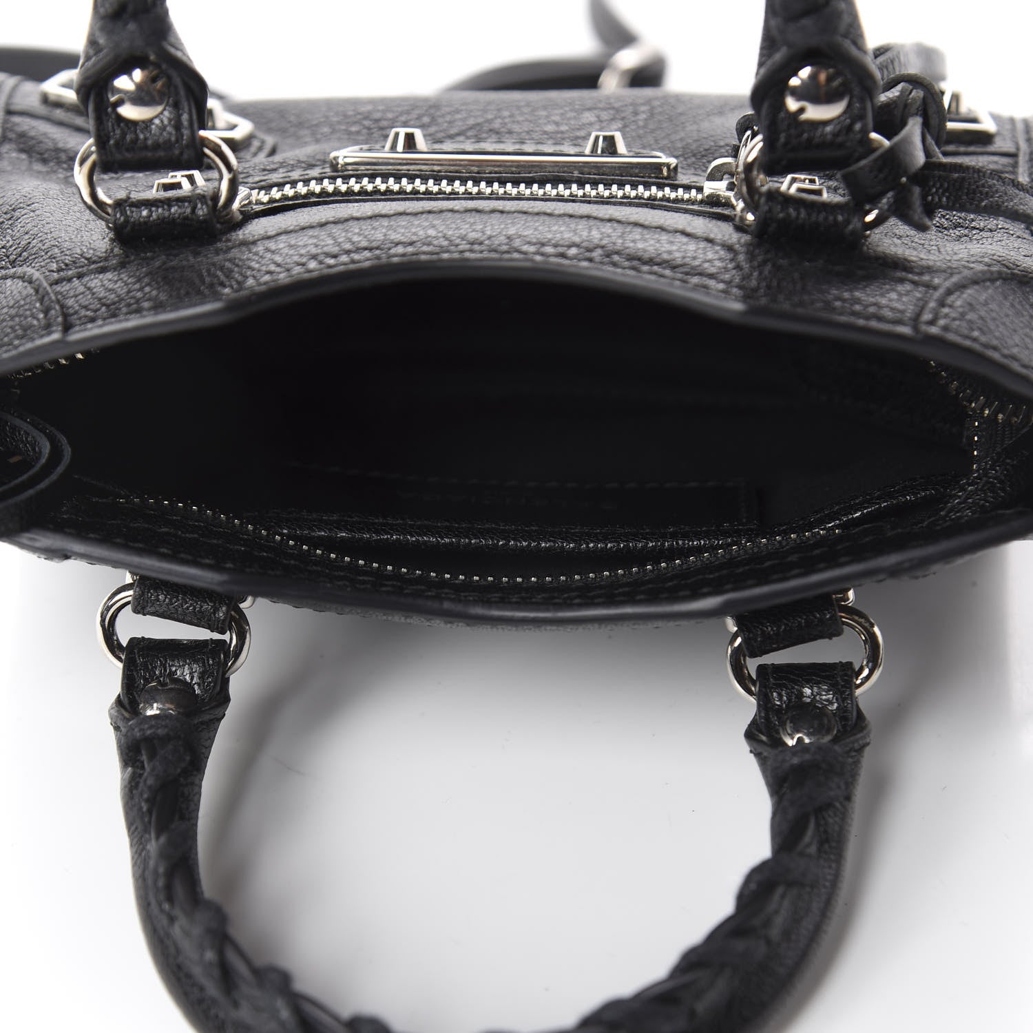 Balenciaga Chevre Silver Metallic Edge Hardware Nano City Black 2 of 10