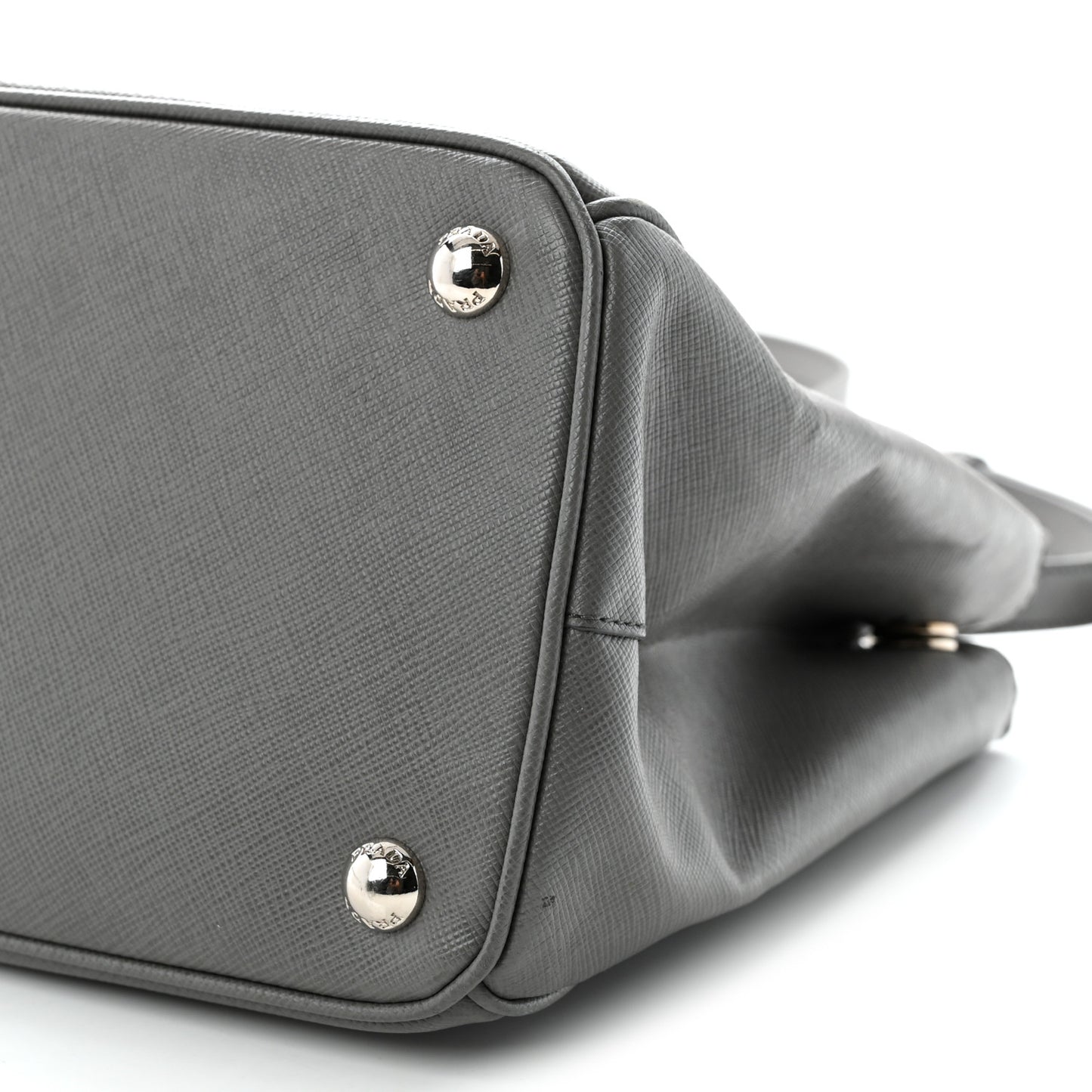 Saffiano Lux Medium Galleria Double Zip Tote Grey
