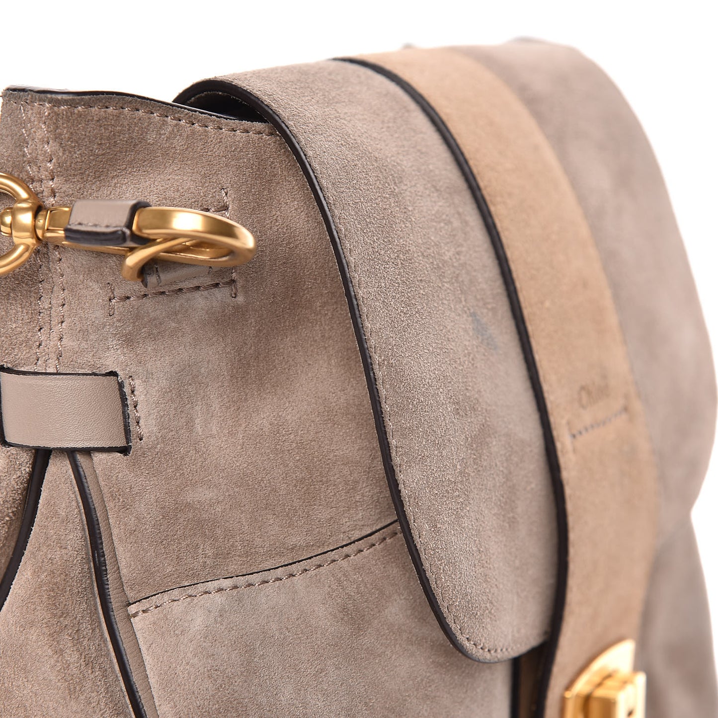 Suede Calfskin Small Lexa Shoulder Bag Motty Grey