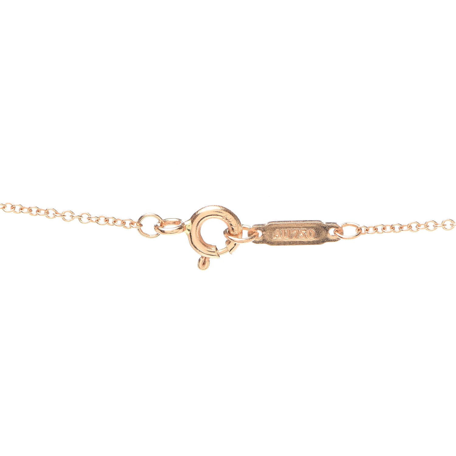 Tiffany 18K Rose Gold Pink Sapphire Quatra Key Pendant Necklace 4 of 6