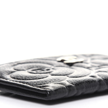 Chanel Caviar Camellia Embossed Card Holder Black 8 of 11