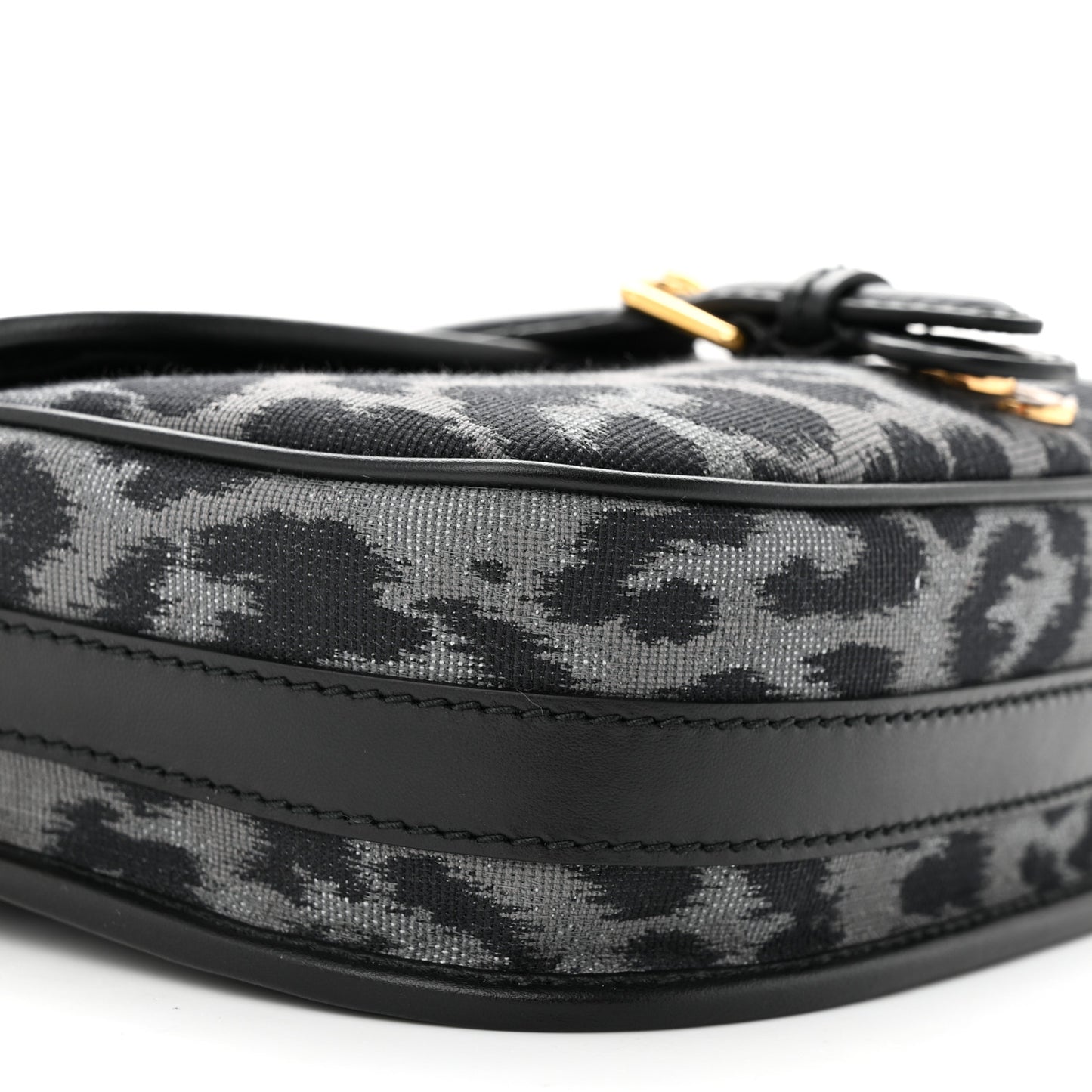 Canvas Mizza Embroidered Medium Bobby Flap Grey Black