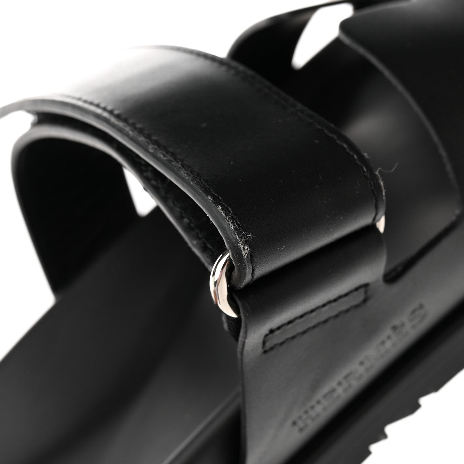 Hermes Calfskin Womens Chypre Sandals 39 Black 13 of 15