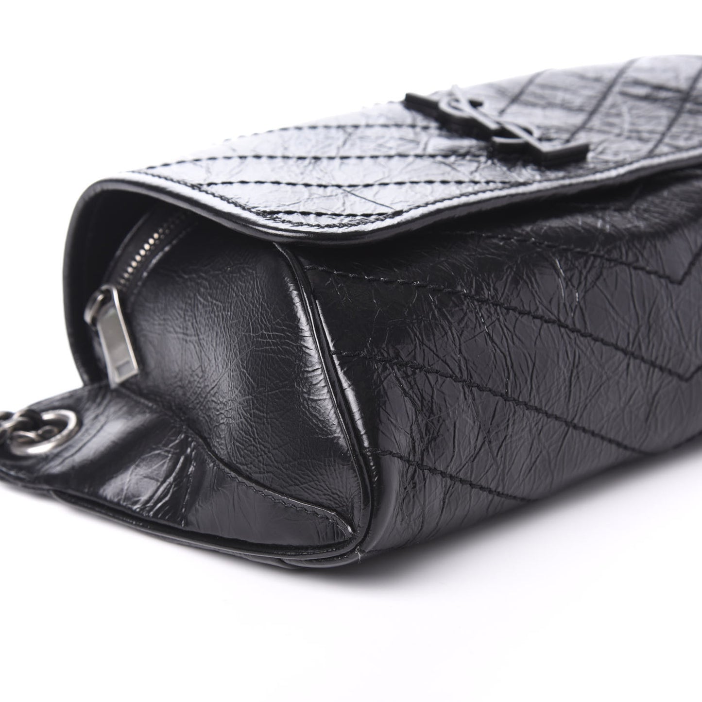 Crinkled Calfskin Matelasse Monogram Niki Body Bag Black