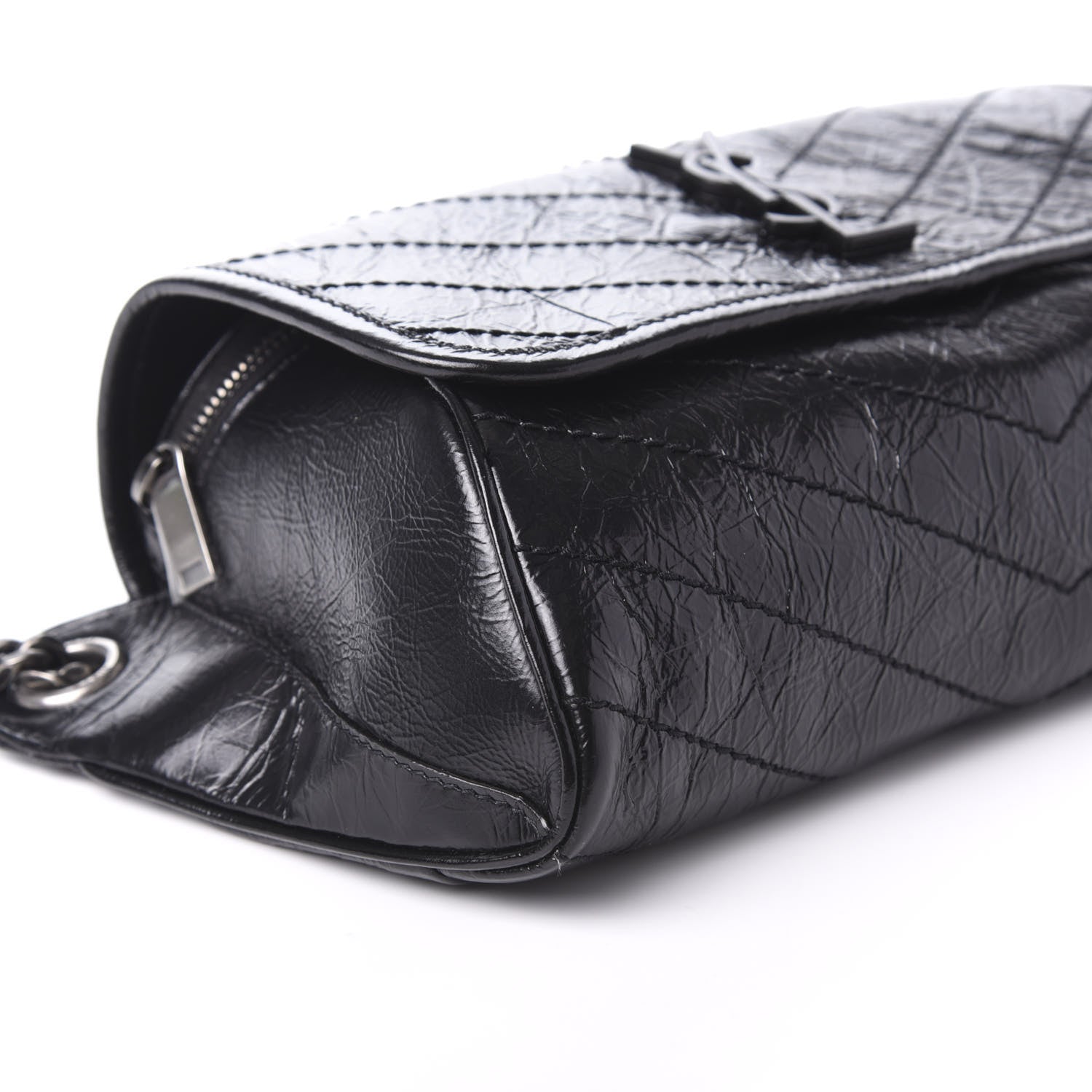 Saint Laurent Crinkled Calfskin Matelasse Monogram Niki Body Bag Black 7 of 10