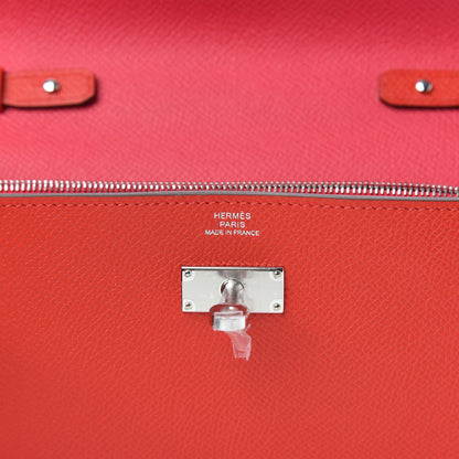 Hermes Epsom Verso Kelly Wallet To Go Rouge De Coeur Rose Extreme 6 of 9