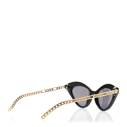 Gucci Chain Cat Eye GG0978S Sunglasses Black Gold 4 of 5