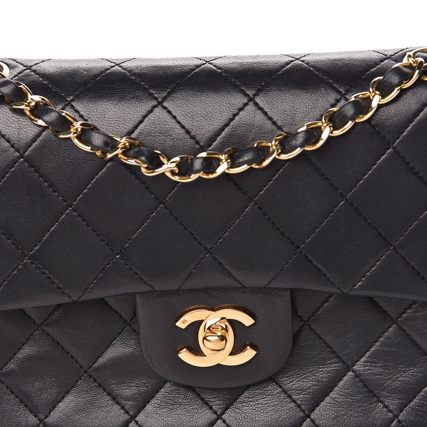 Chanel Lambskin Quilted Small Double Flap Black 15 of 17