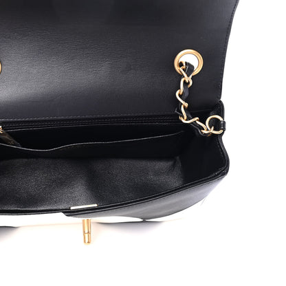 Chanel Lambskin Geometric Patchwork Mini Flap Black White 4 of 4
