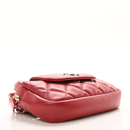 Chanel Lambskin Quilted Waist Bag With Pouch Red 4 of 10