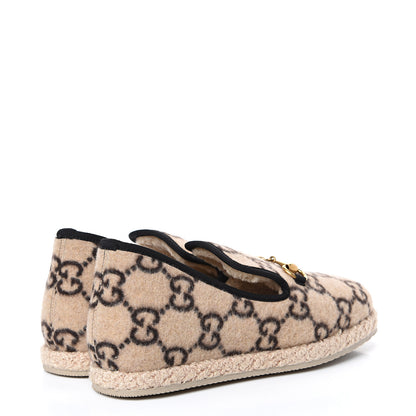 Gucci Covered Wool GG Monogram Mens Fria Horsebit Loafers 5 Beige Ebony Black Butterscotch 4 of 10