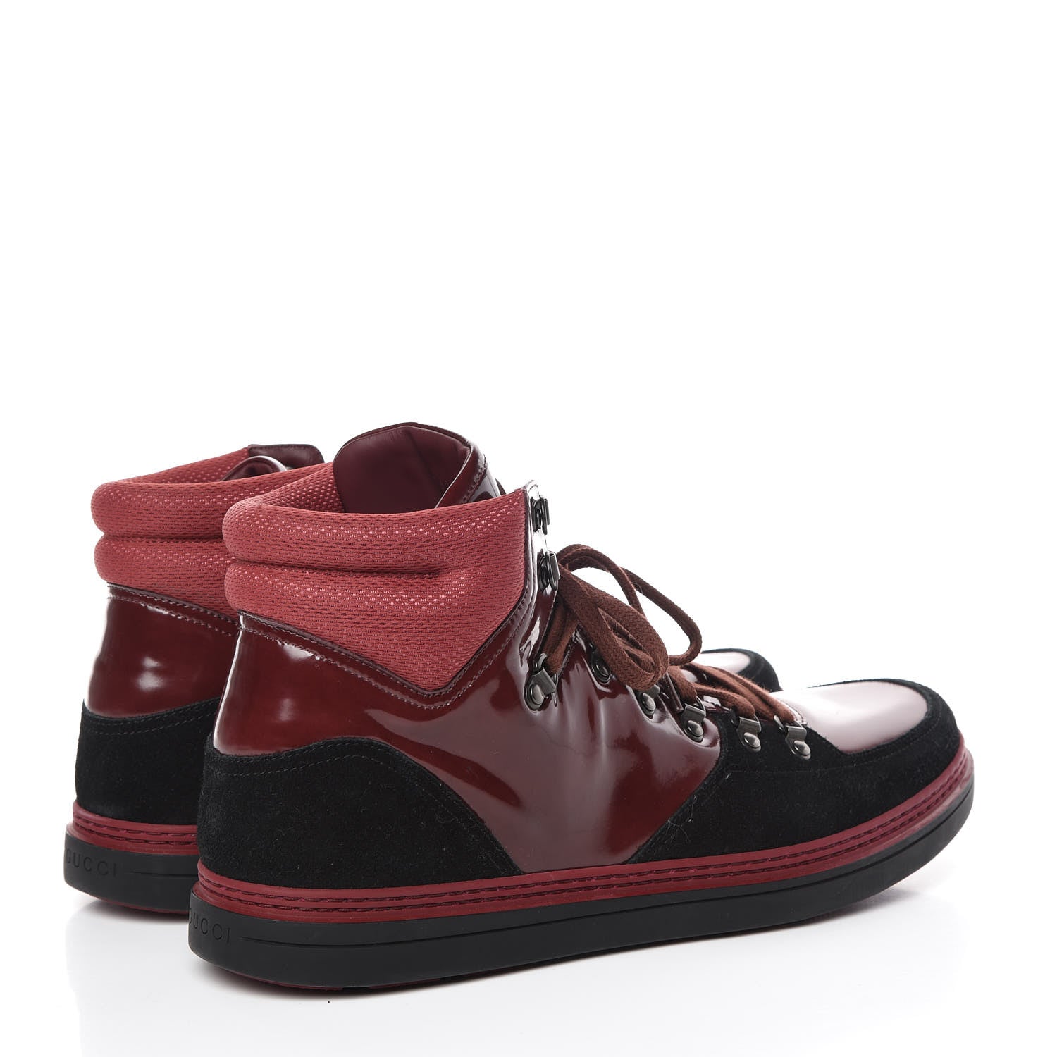 Gucci Patent Suede Mens Softy Tek High Top Sneakers 12 Black Charcoal Jupiter 4 of 10
