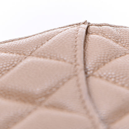Chanel Caviar Quilted Compact Flap Wallet Beige 9 of 10