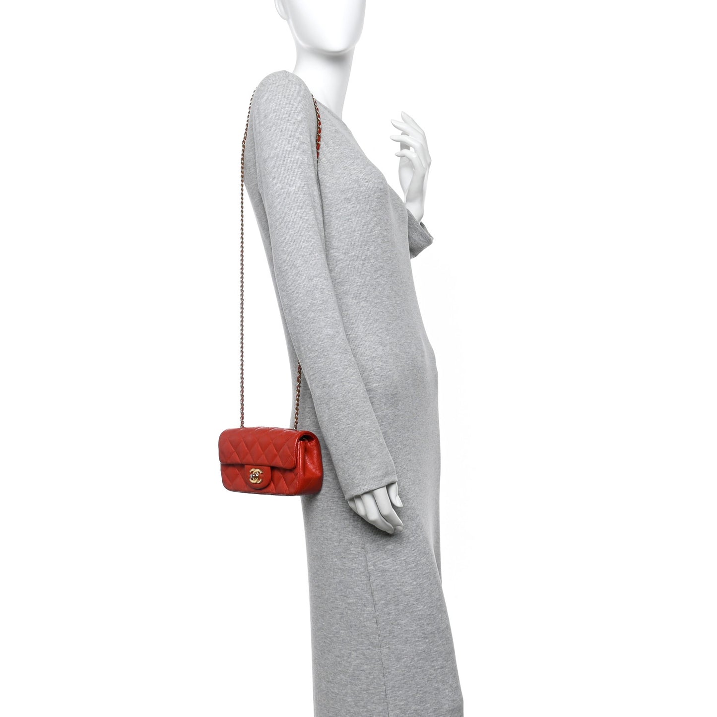 Caviar Quilted Extra Mini Flap Red