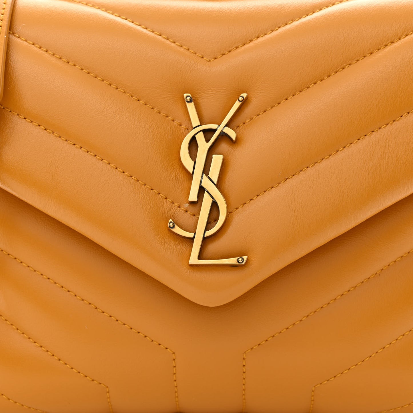 Calfskin Y Quilted Monogram Small Loulou Chain Satchel Cheddar Cheddar