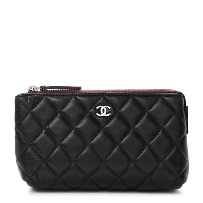 Chanel Lambskin Quilted Cosmetic Pouch Black 1 of 8