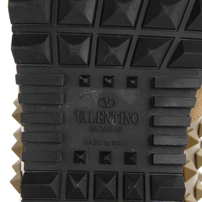 Valentino Garavani Calfskin Suede Rockstud Sneakers 39 Army Green 7 of 9
